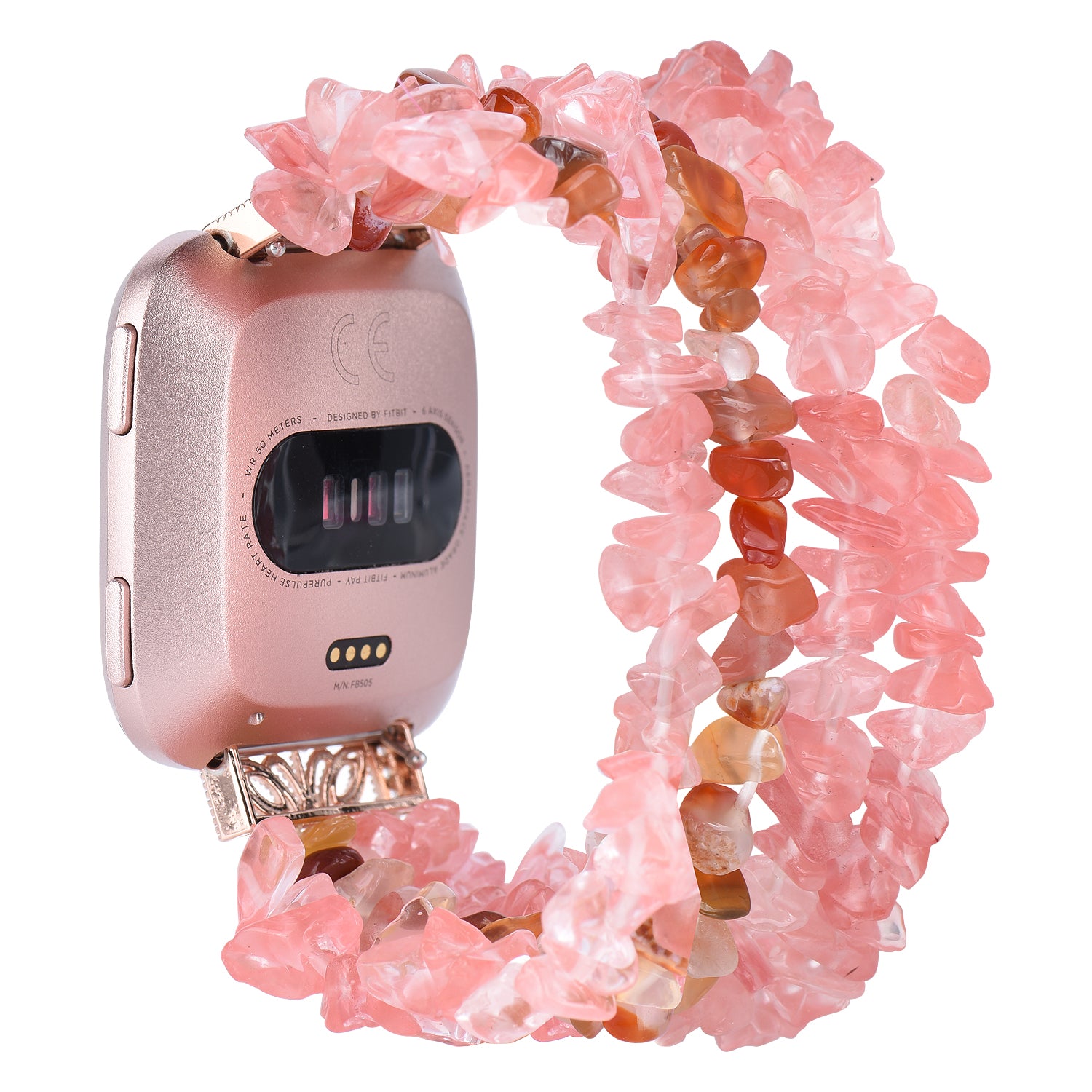Four Rows Natural Stones Watch Band Strap Wrist Bracelet for Fitbit Versa Fitbit Versa 2 Four Rows Natural Stones Watch Band Strap Wrist Bracelet for Fitbit Versa Fitbit Versa 2